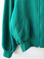 Lade das Bild in den Galerie-Viewer, *Seide* Blouson Bomber 80s Grün (L)
