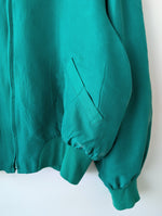 Lade das Bild in den Galerie-Viewer, *Seide* Blouson Bomber 80s Grün (L)
