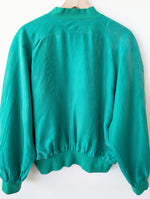 Lade das Bild in den Galerie-Viewer, *Seide* Blouson Bomber 80s Grün (L)
