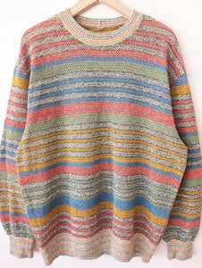 *Missoni* Pullover Leinen Strick Blockstreifen (XL)