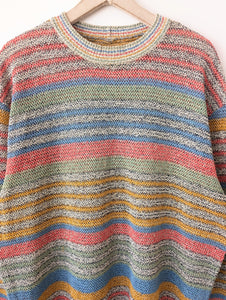 *Missoni* Pullover Leinen Strick Blockstreifen (XL)