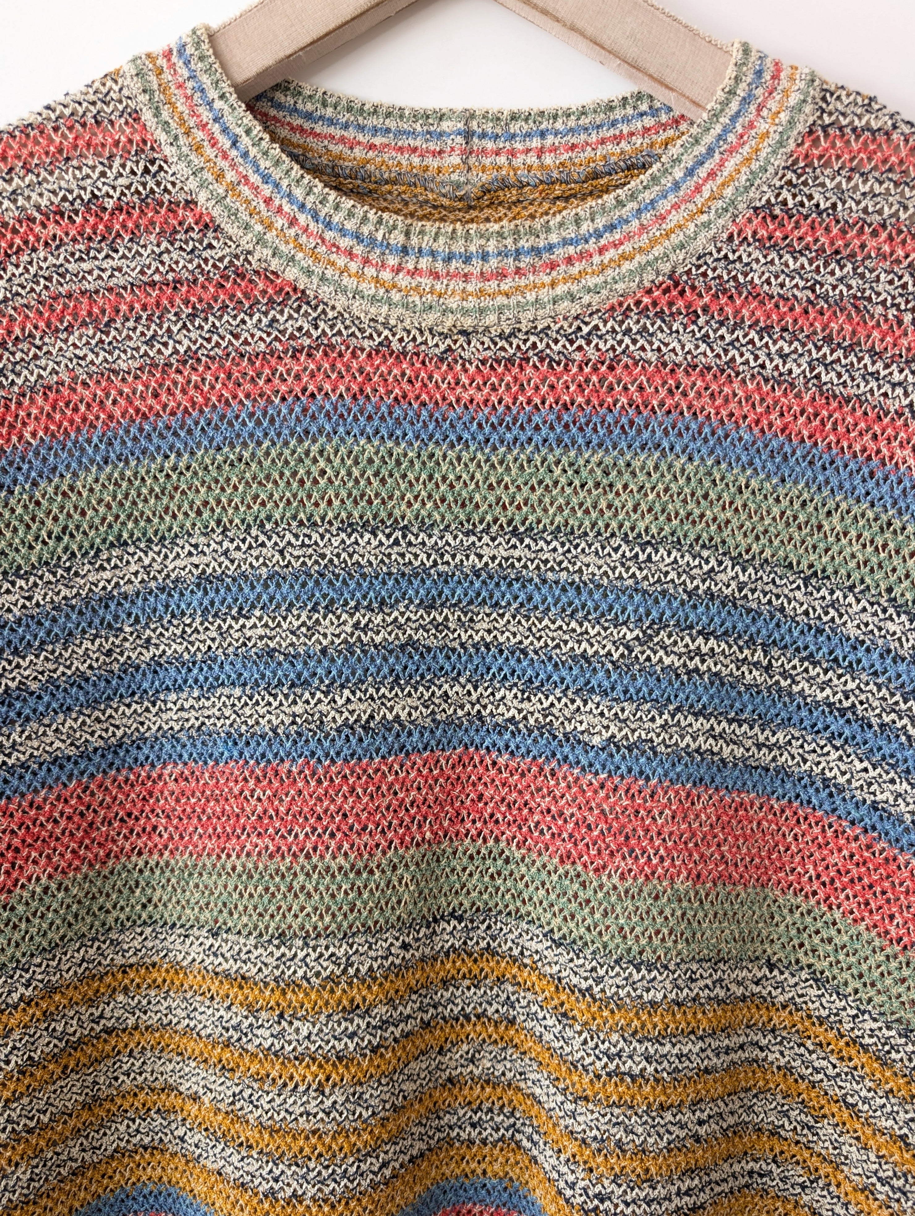 *Missoni* Pullover Leinen Strick Blockstreifen (XL)
