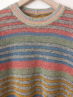Lade das Bild in den Galerie-Viewer, *Missoni* Pullover Leinen Strick Blockstreifen (XL)
