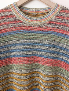 *Missoni* Pullover Leinen Strick Blockstreifen (XL)