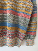 Lade das Bild in den Galerie-Viewer, *Missoni* Pullover Leinen Strick Blockstreifen (XL)
