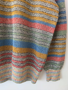 *Missoni* Pullover Leinen Strick Blockstreifen (XL)