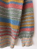 Lade das Bild in den Galerie-Viewer, *Missoni* Pullover Leinen Strick Blockstreifen (XL)
