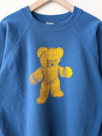Lade das Bild in den Galerie-Viewer, Sweater 90s Teddy Print USA Blau (XL)
