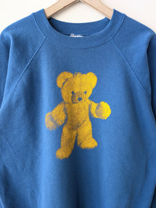 Sweater 90s Teddy Print USA Blau (XL)