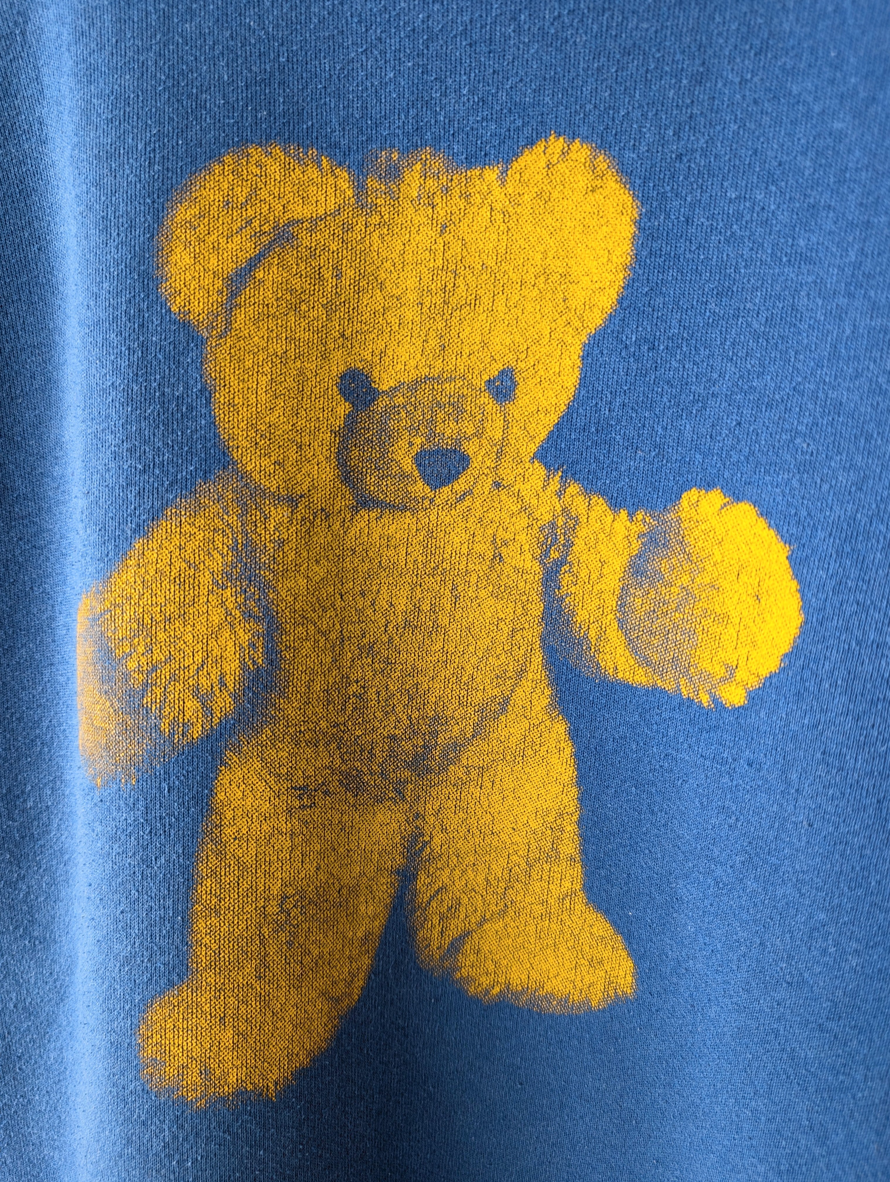 Sweater 90s Teddy Print USA Blau (XL)