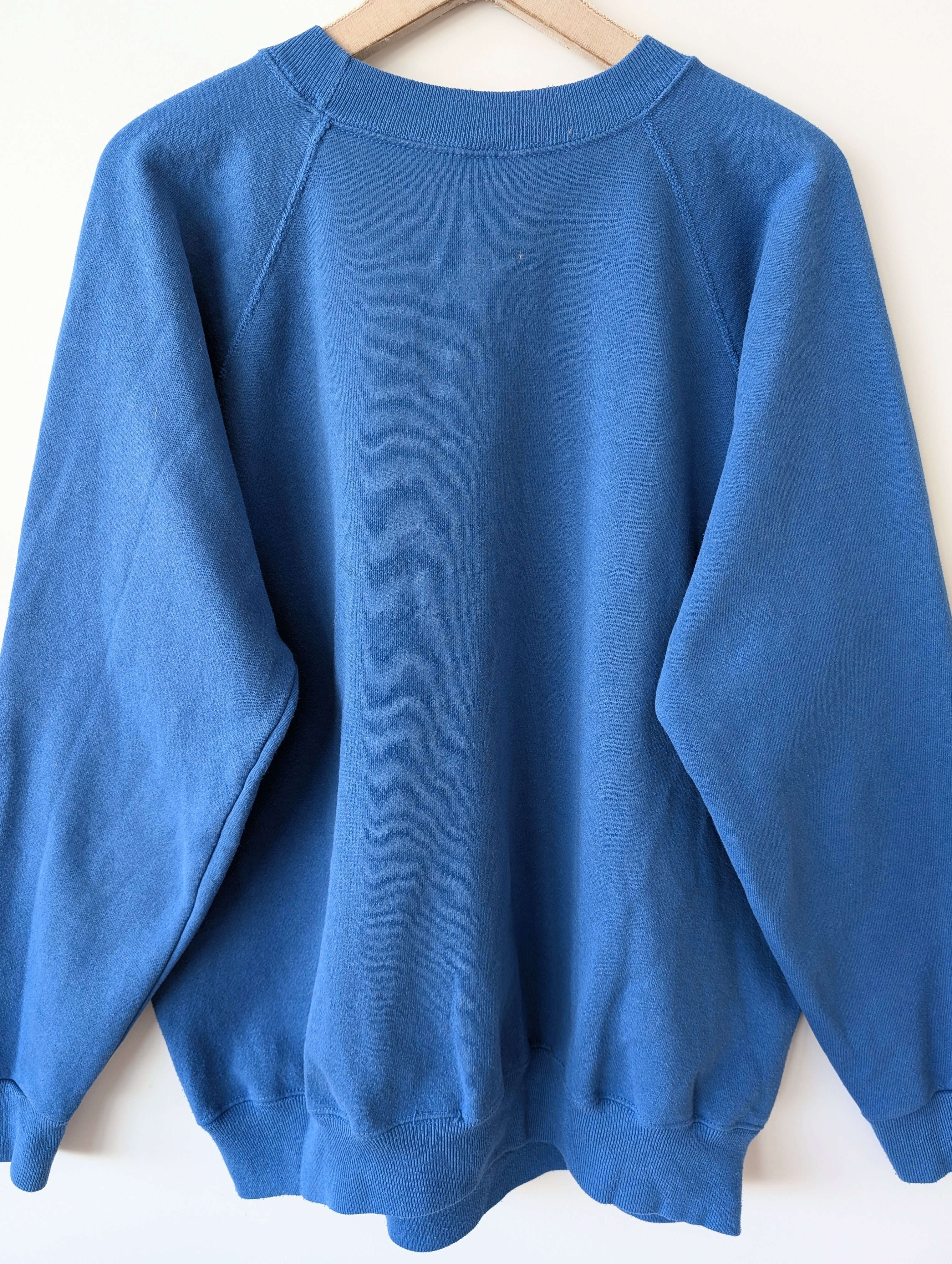 Sweater 90s Teddy Print USA Blau (XL)