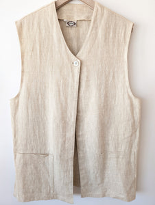 *Leinen* Long Weste Natur (One Size)