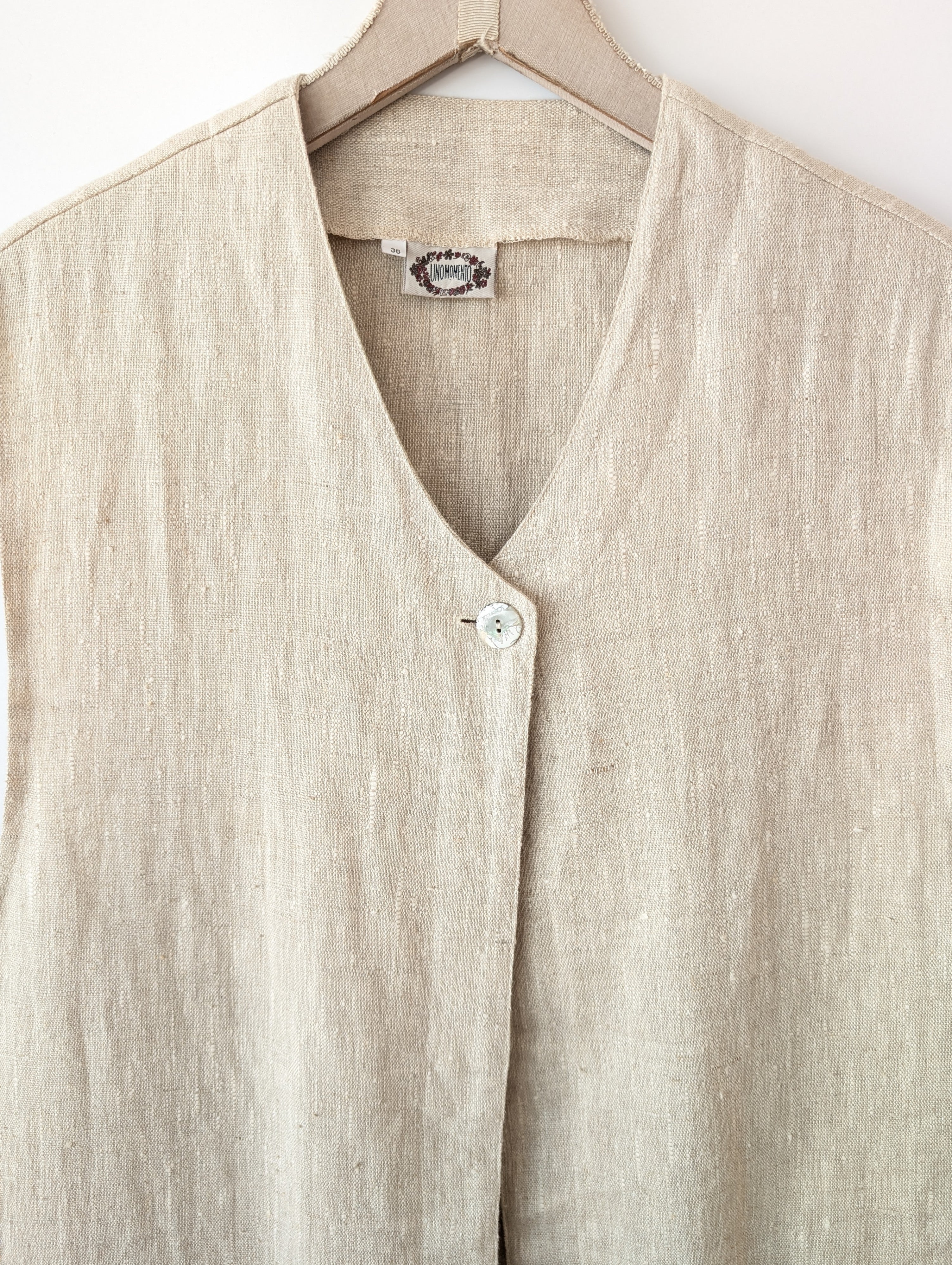*Leinen* Long Weste Natur (One Size)