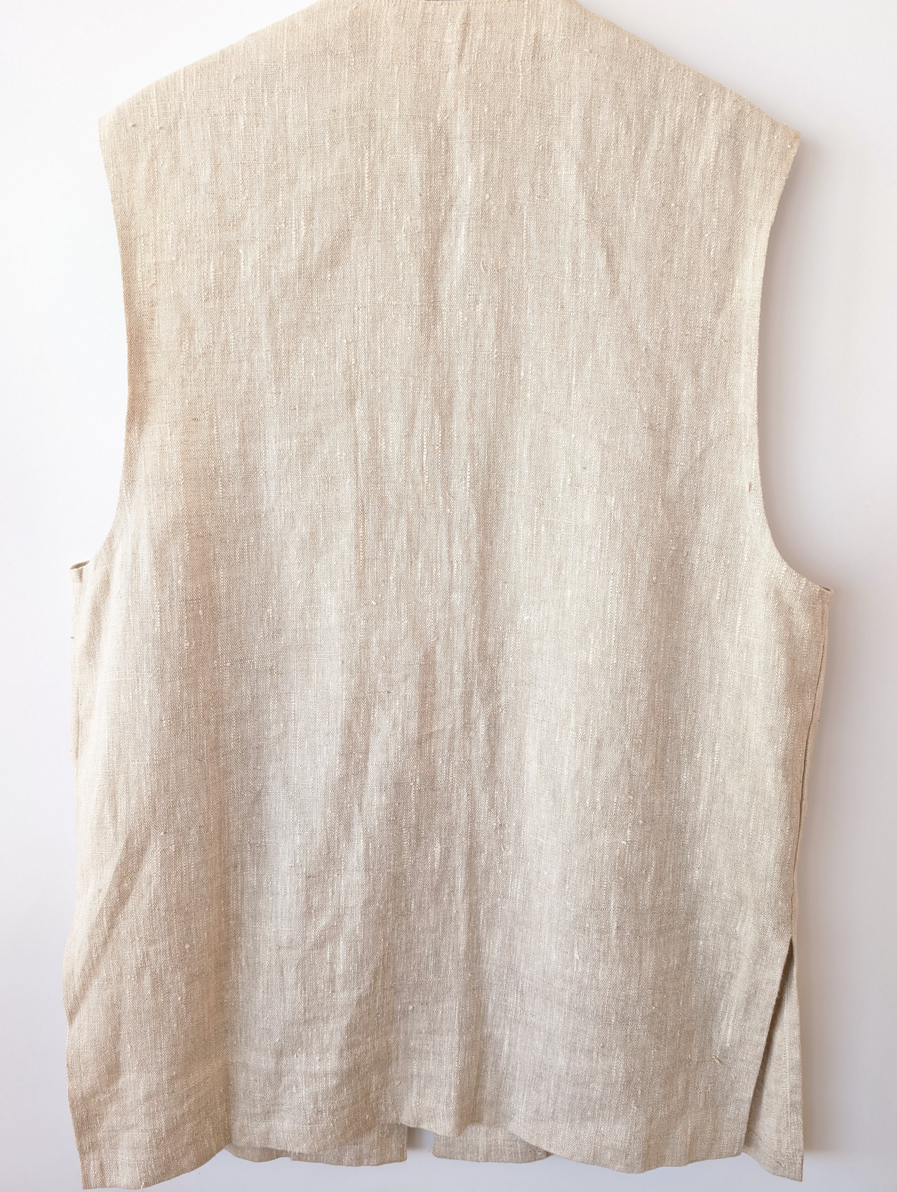 *Leinen* Long Weste Natur (One Size)