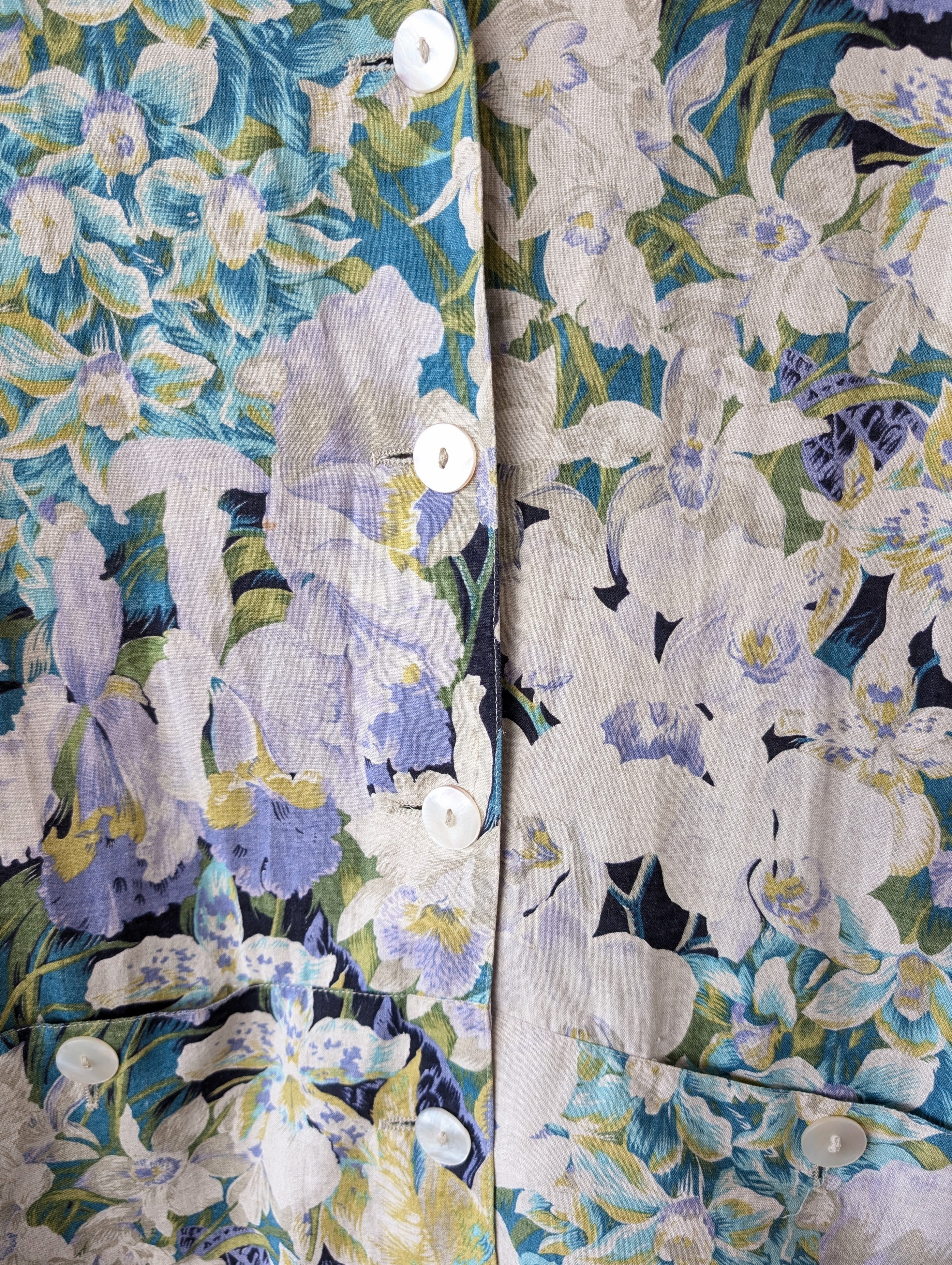 Blazer Leinen Wildblumen Print Pastell (L)