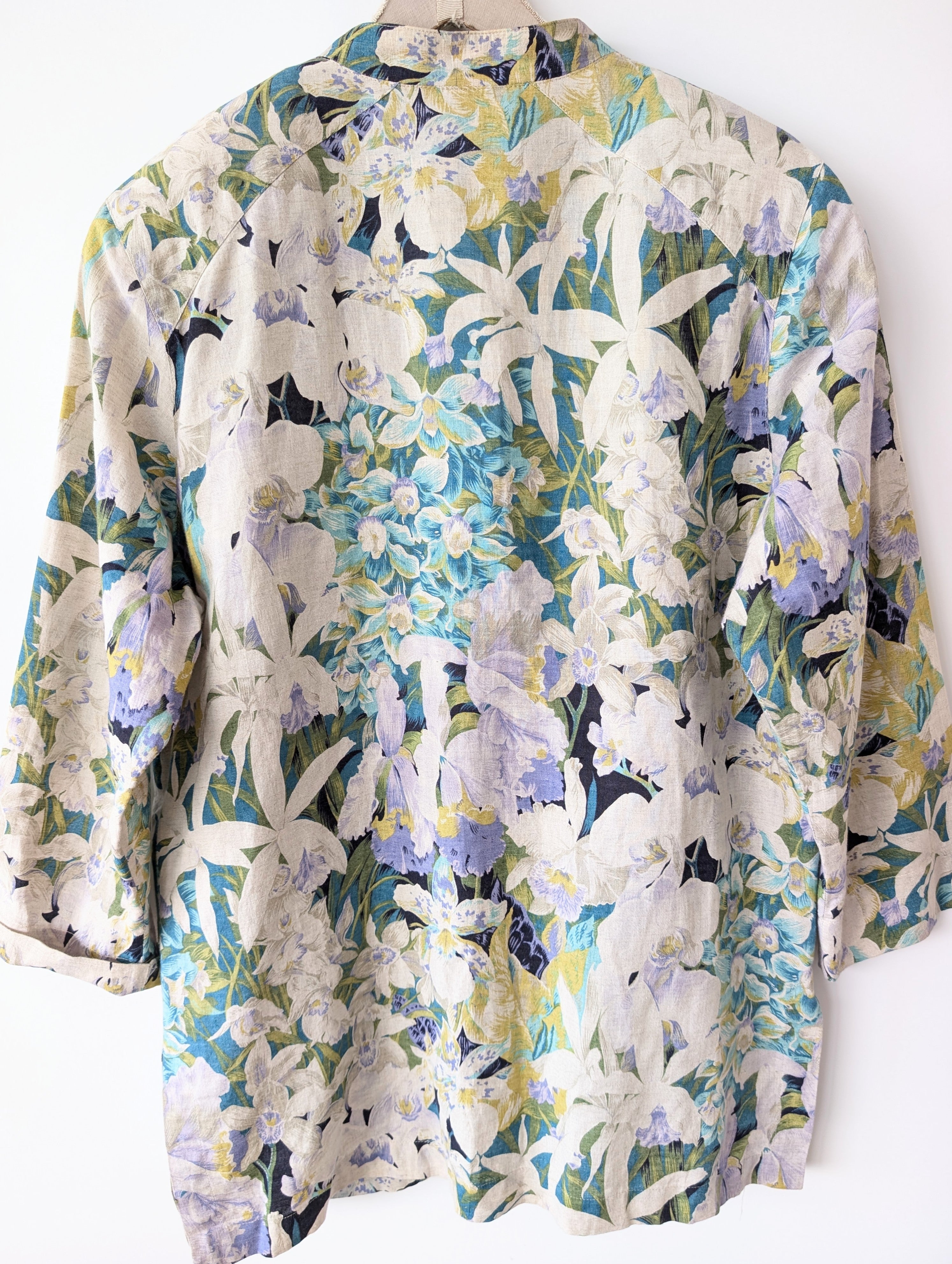Blazer Leinen Wildblumen Print Pastell (L)