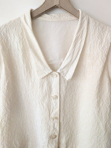 *Seide* Bluse Cropped Floral Creme (XXL)