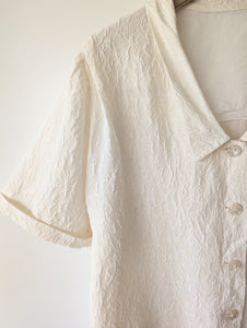 *Seide* Bluse Cropped Floral Creme (XXL)