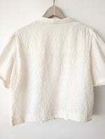 Lade das Bild in den Galerie-Viewer, *Seide* Bluse Cropped Floral Creme (XXL)
