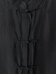 *Seide* Kimono Bluse Anthrazit Schwarz (XL)