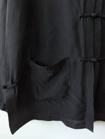 Lade das Bild in den Galerie-Viewer, *Seide* Kimono Bluse Anthrazit Schwarz (XL)
