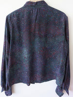 Lade das Bild in den Galerie-Viewer, *Seide* Bluse 80s Psychdelic Print Schleife (M-L)
