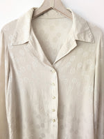 Lade das Bild in den Galerie-Viewer, *Escada* Bluse Seide Blumen Logo Stick (M)

