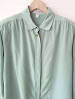 Lade das Bild in den Galerie-Viewer, *Seide* Bluse Premium Basic Mint Pastell (XXL)
