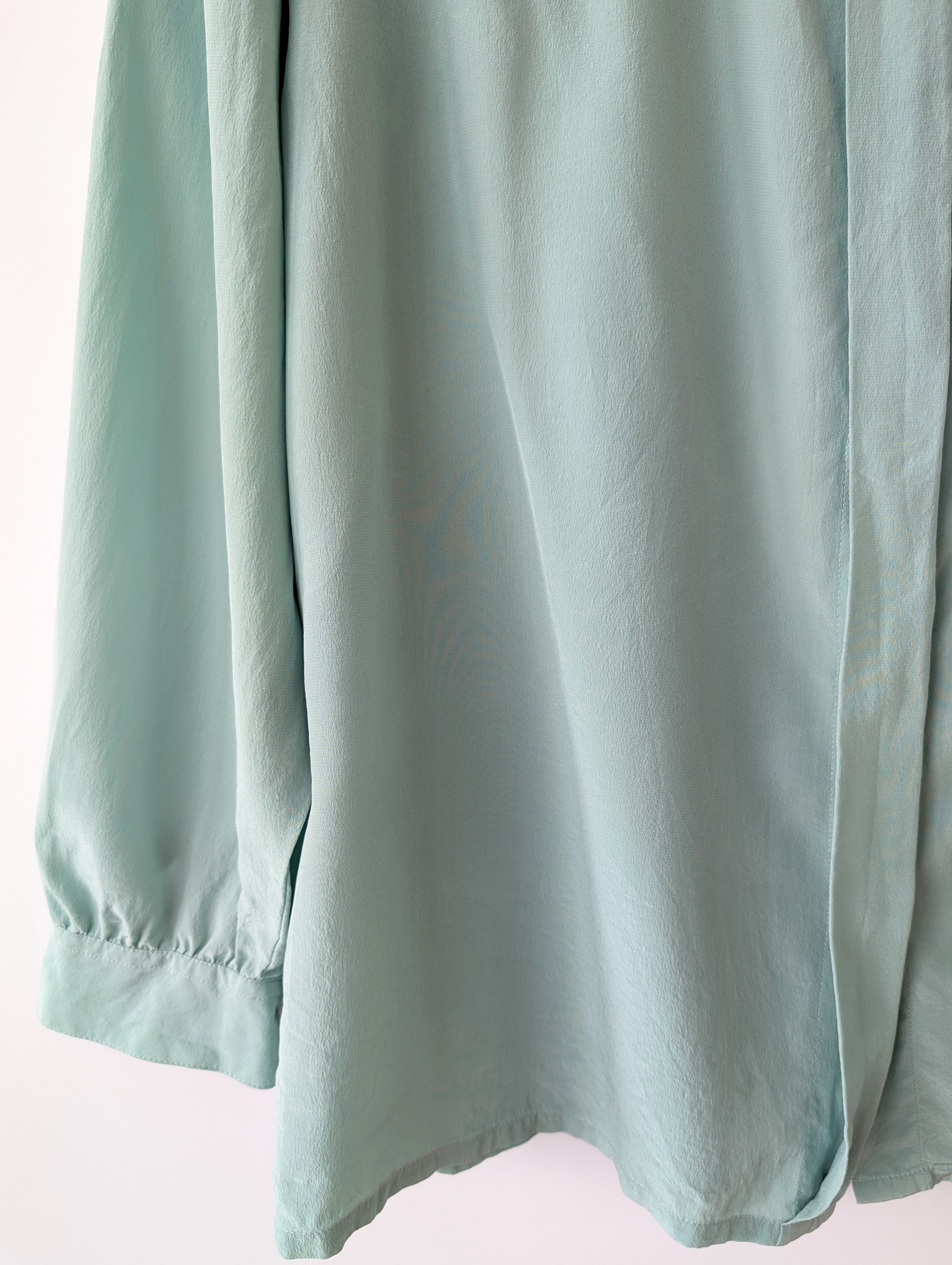 *Seide* Bluse Premium Basic Mint Pastell (XXL)