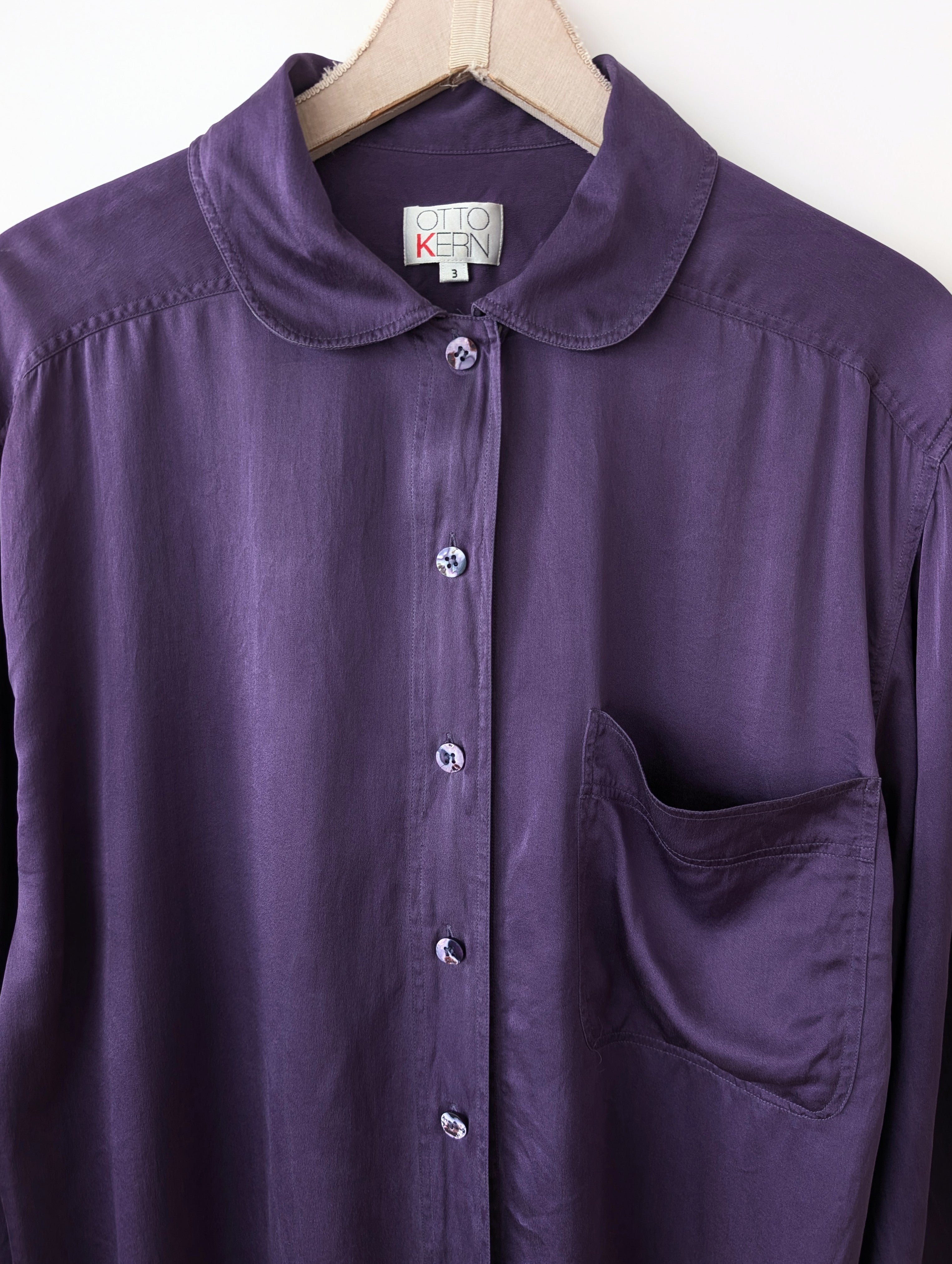 *Seide* Bluse Otto Kern Violett Basic (XL)