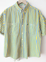 Lade das Bild in den Galerie-Viewer, *Benetton* Hemd 80s Blockstreifen Gelb Blau (M-L)
