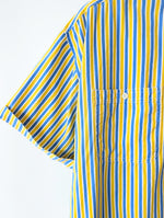 Lade das Bild in den Galerie-Viewer, *Benetton* Hemd 80s Blockstreifen Gelb Blau (M-L)

