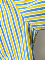 Lade das Bild in den Galerie-Viewer, *Benetton* Hemd 80s Blockstreifen Gelb Blau (M-L)
