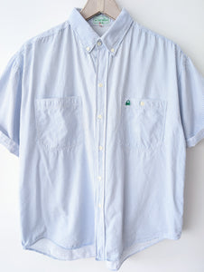 *Benetton* Hemd 80s Nadelstreifen Blau (M-L)
