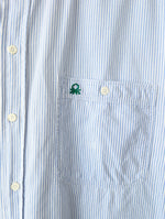 Lade das Bild in den Galerie-Viewer, *Benetton* Hemd 80s Nadelstreifen Blau (M-L)
