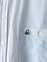 Lade das Bild in den Galerie-Viewer, *Benetton* Hemd 80s Nadelstreifen Blau (M-L)

