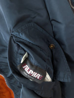 Lade das Bild in den Galerie-Viewer, *Alpha Industries* Bomber Wendejacke 90s Petrol (L-XL)
