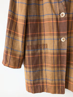 Lade das Bild in den Galerie-Viewer, Blazer Leinen Karo Tartan 90s Braun Orange (M-L)
