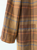 Lade das Bild in den Galerie-Viewer, Blazer Leinen Karo Tartan 90s Braun Orange (M-L)
