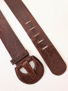 Ledergürtel 80s Statement Dunkelbraun (85-105)