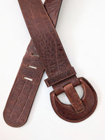 Lade das Bild in den Galerie-Viewer, Ledergürtel 80s Statement Dunkelbraun (85-105)
