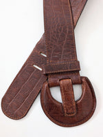 Lade das Bild in den Galerie-Viewer, Ledergürtel 80s Statement Dunkelbraun (85-105)
