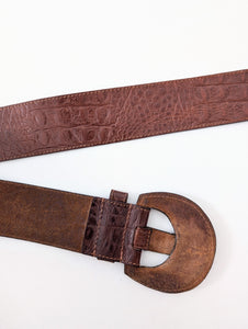 Ledergürtel 80s Statement Dunkelbraun (85-105)