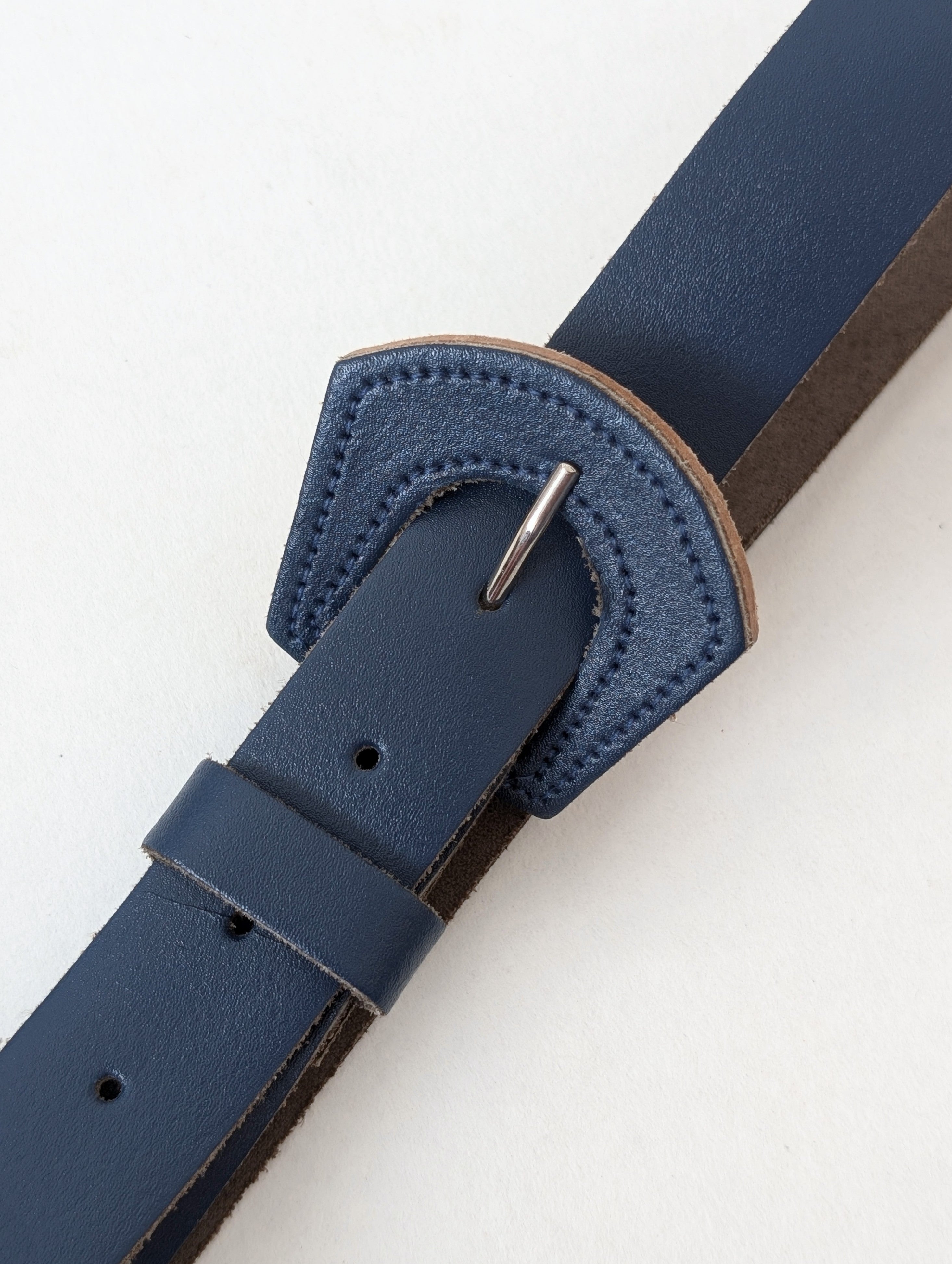 Taillengürtel Leder 80s Denim Blau (75-90)