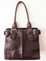Lade das Bild in den Galerie-Viewer, Ledertasche Shopper 90s Kroko Grunge
