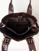Lade das Bild in den Galerie-Viewer, Ledertasche Shopper 90s Kroko Grunge
