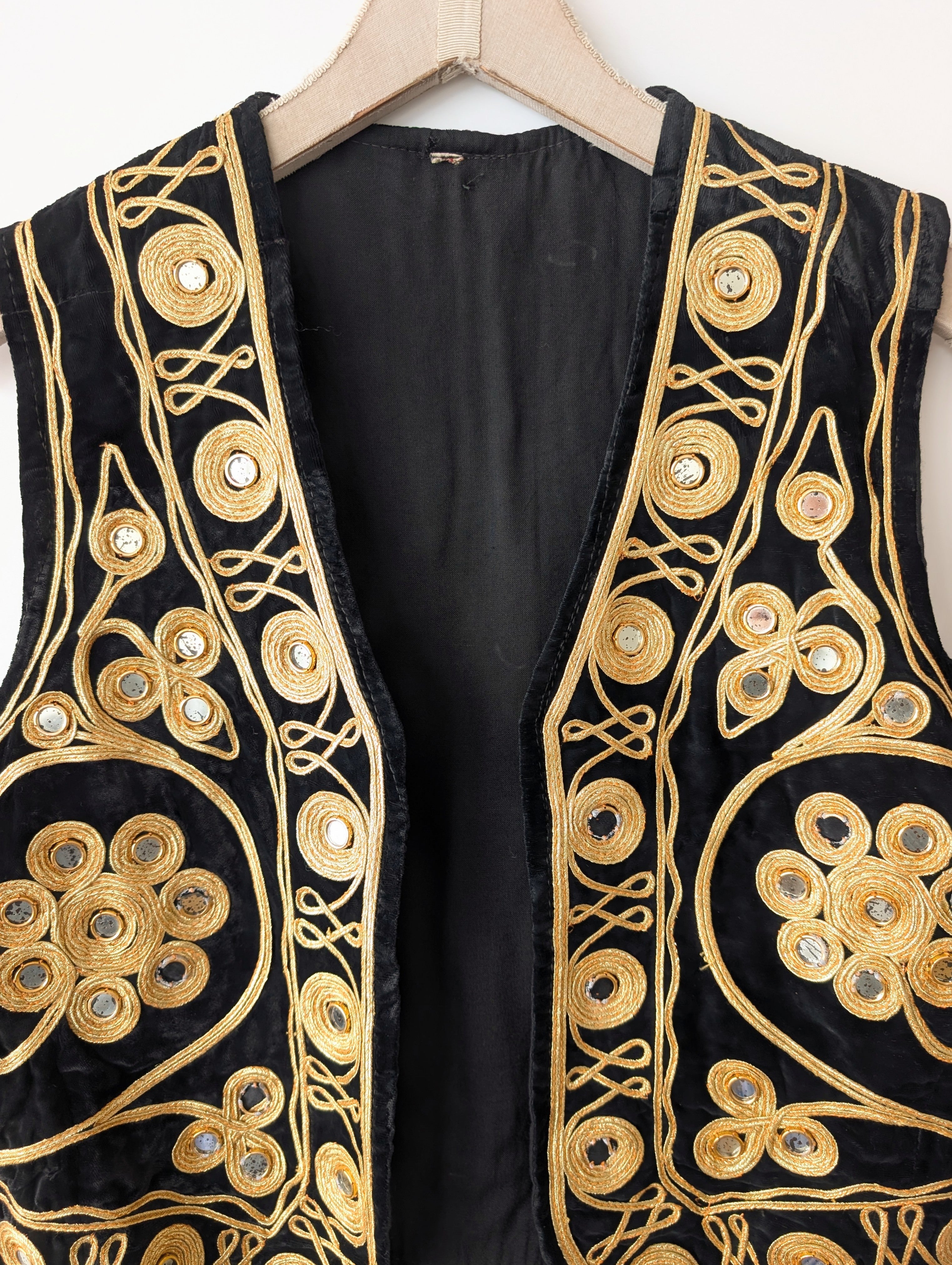 RARE 70s Samt Weste Pakistan Bohemian (M)