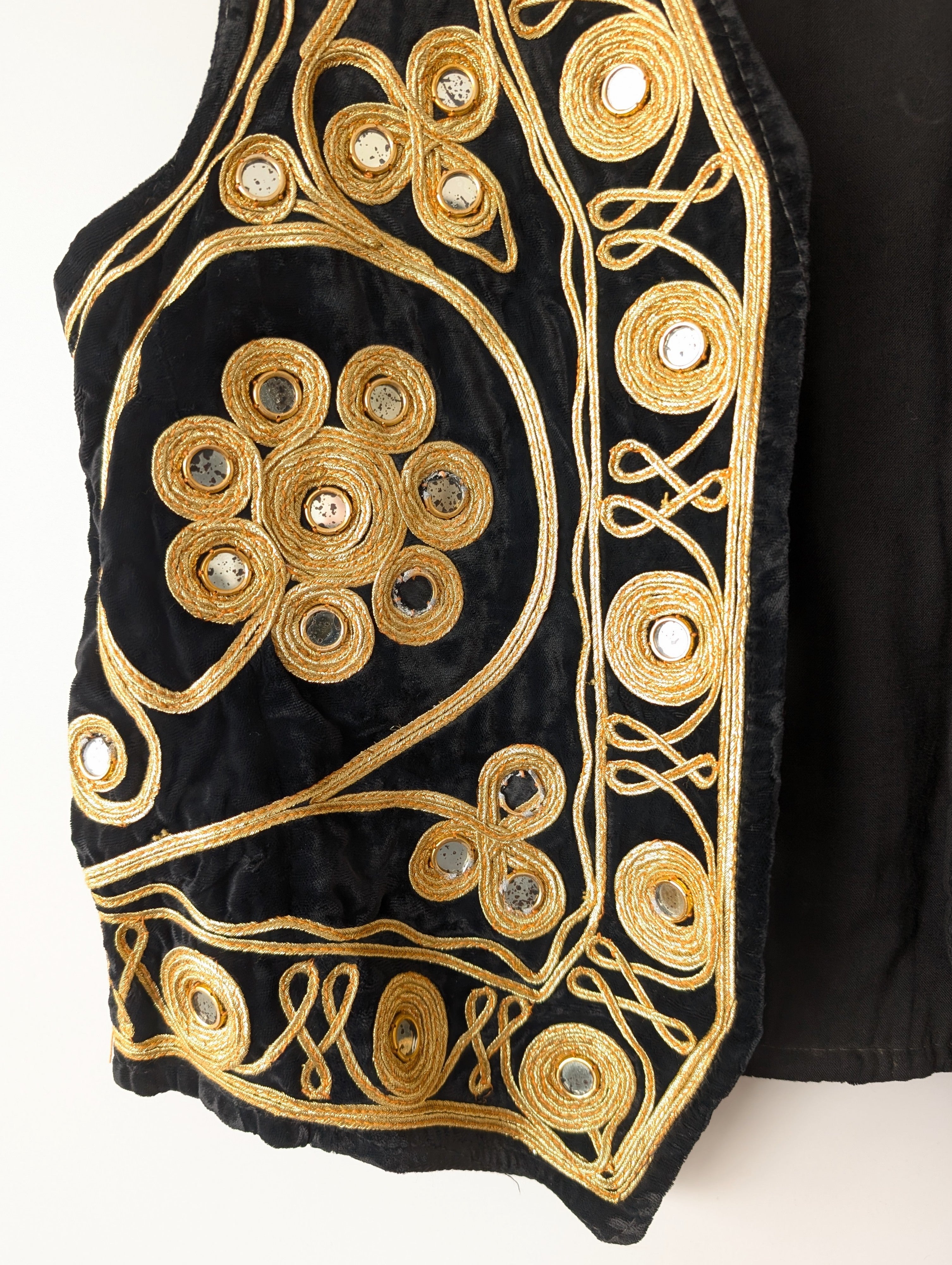 RARE 70s Samt Weste Pakistan Bohemian (M)