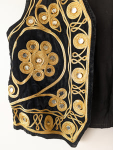 RARE 70s Samt Weste Pakistan Bohemian (M)