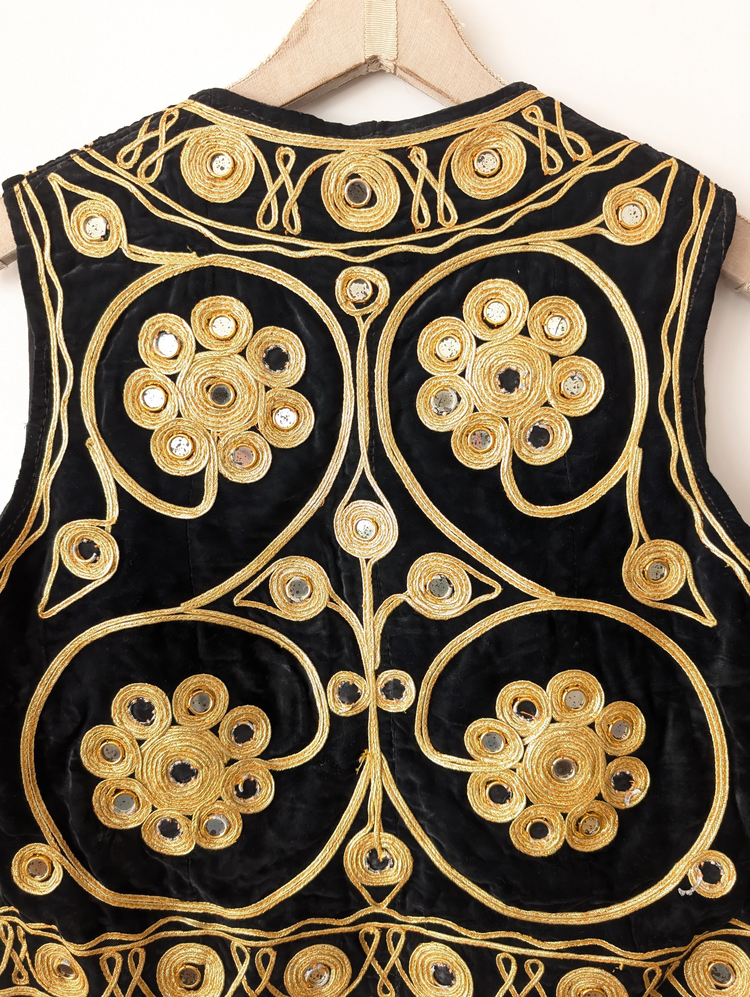 RARE 70s Samt Weste Pakistan Bohemian (M)